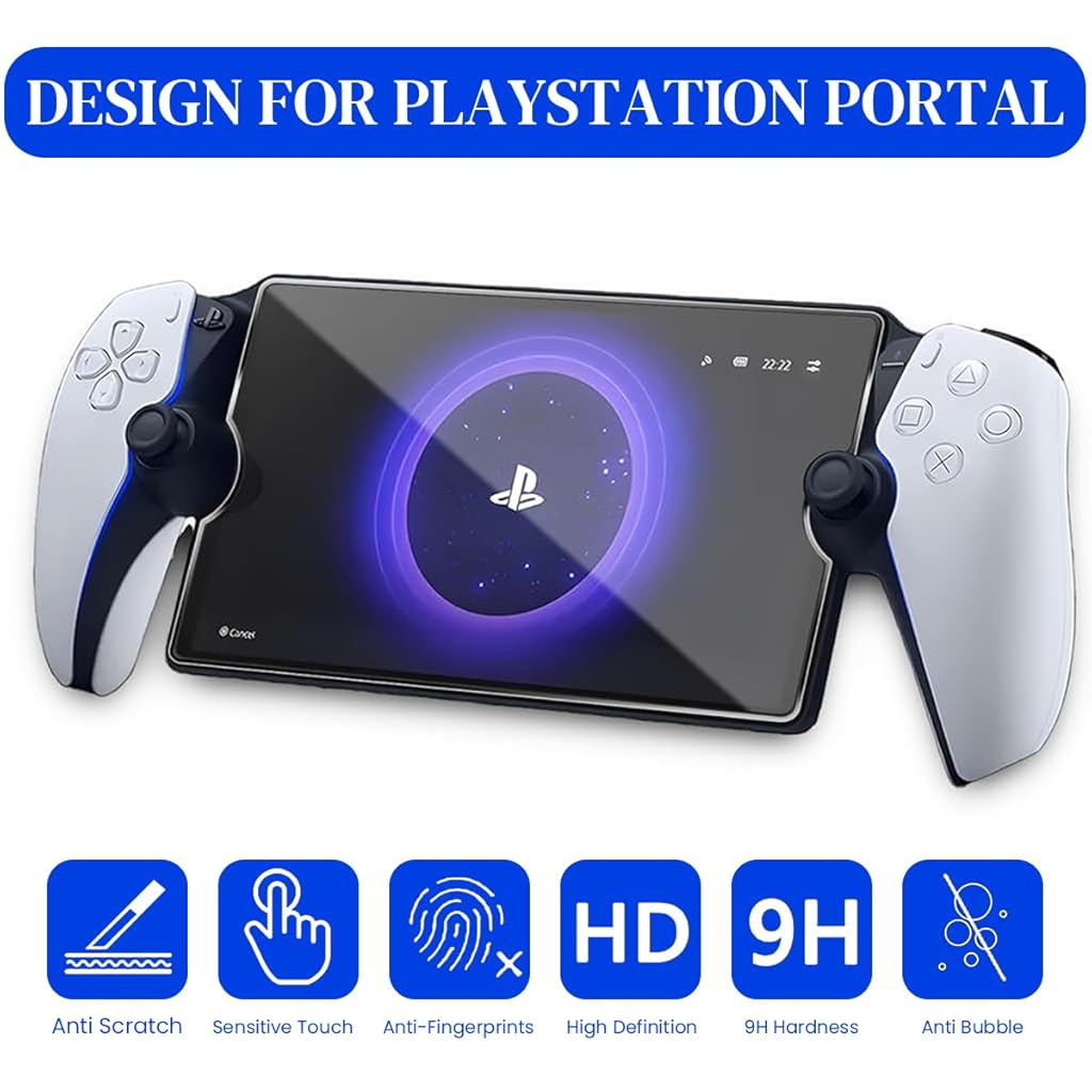 HASTHIP® 2 Packs Screen Protector for Playstation Portal Remote Player 8 inch, Tempered Glass Screen Protector for Playstation 5 Portal Handheld, Ultra HD, Anti-Scratch