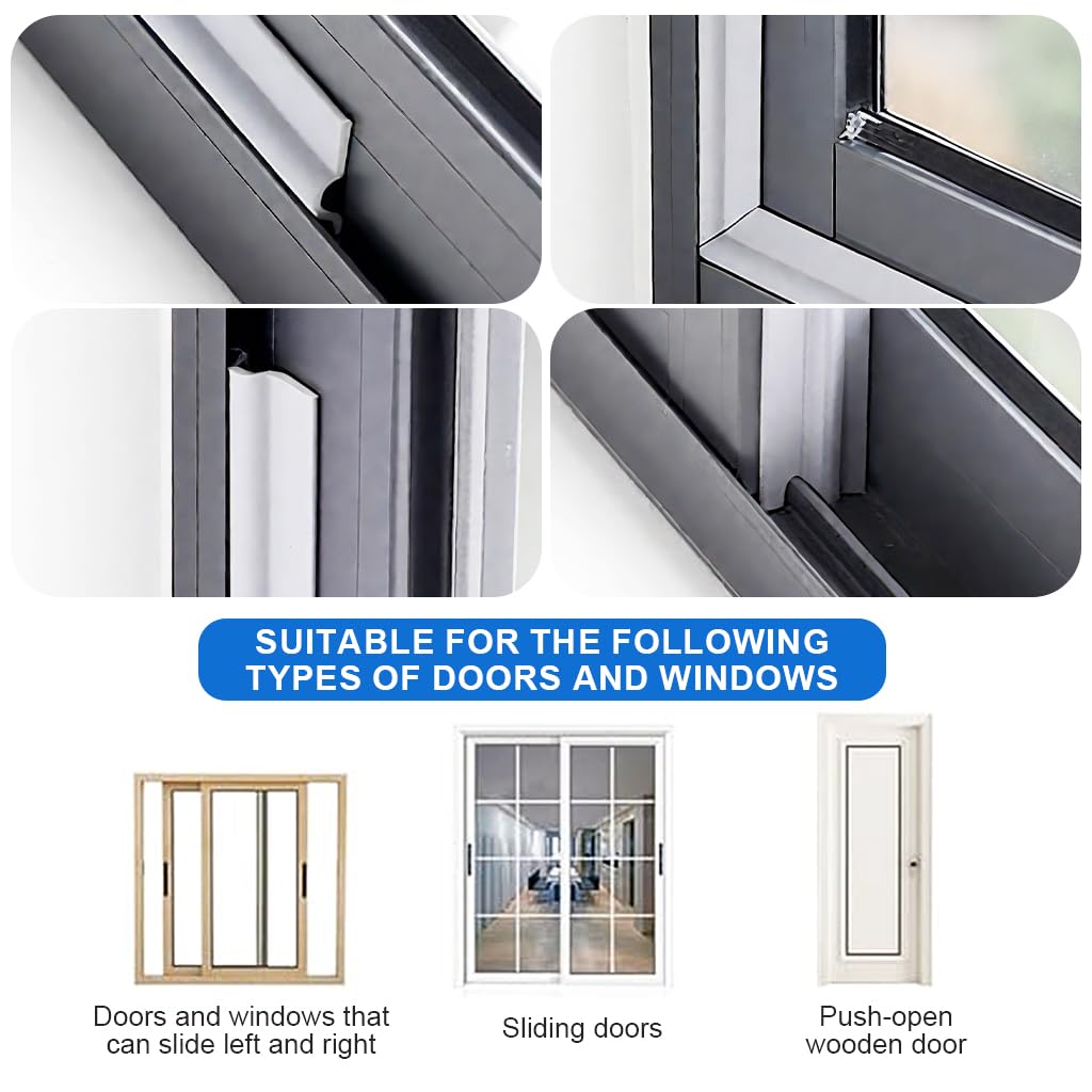 HASTHIP Self Adhesive Soundproof Window Sealing Strips for Doors and Windows 10m PU Foam