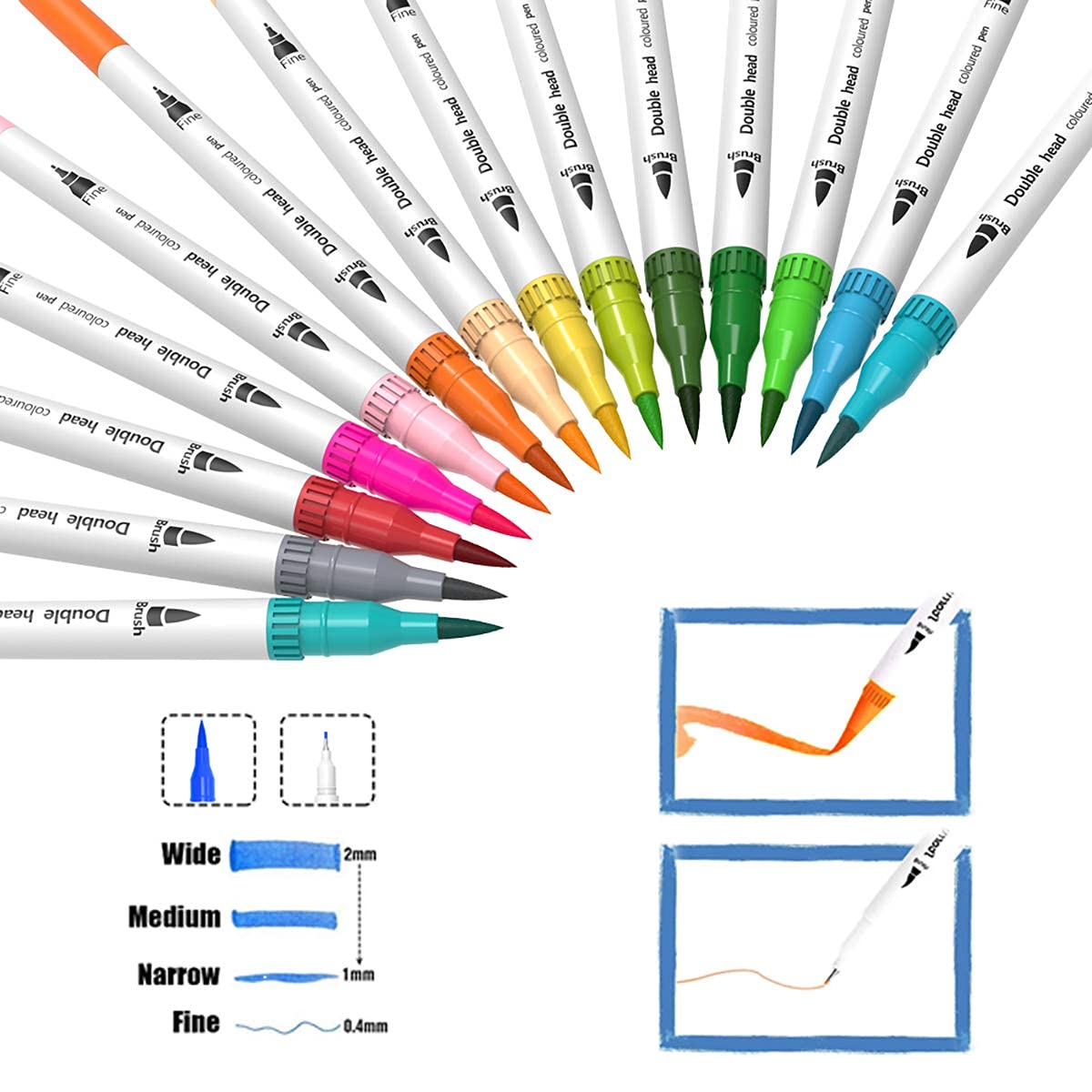 HASTHIP Fineliner Pen Set for Coloring and Calligraphy featuring 0.4 mm Tips & 36 Colors | Water-Based Non-Toxic Ink