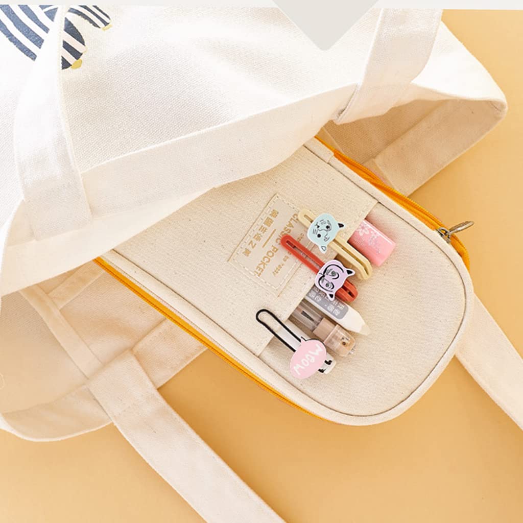 Climberty® Big Capacity Pencil Case Stationery, Storage Multiple Compartment Double Zipper Portable Large Storage High Capacity Bag Pouch for College Student Teen (Yellow)