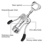HASTHIP Wine Opener for Home and Bar with Ergonomic Wing Design and Stainless Steel Corkscrew | Includes Chrome Bottle Stopper