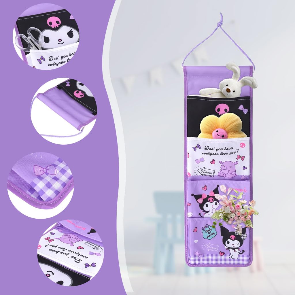 HASTHIP Over The Door Wall Storage Shelves with 4 Pockets 52.5x18.5cm | Hanging Organizer for Kids Bedroom