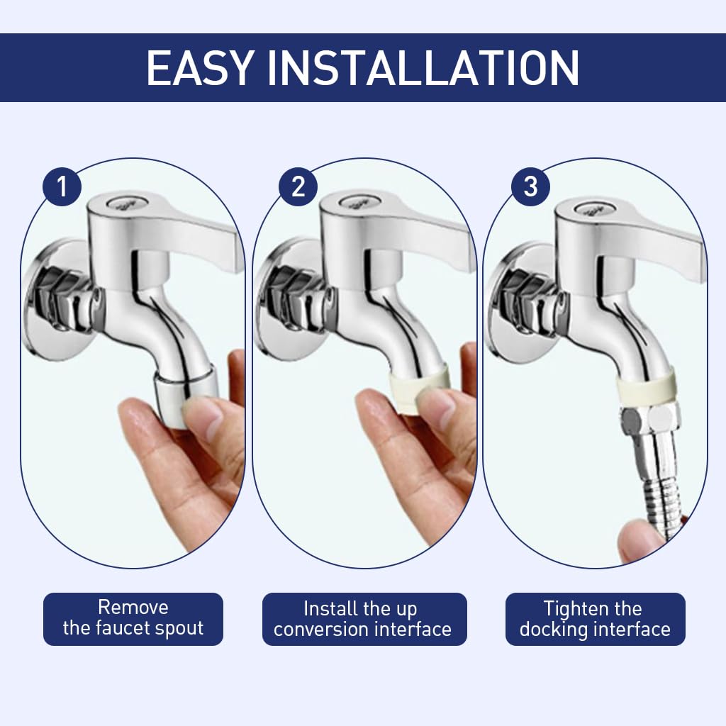 HASTHIP Faucet Filter Shower Head for Kitchen Sink with 360° Rotatable Extender | 30 cm Stainless Steel Adapter