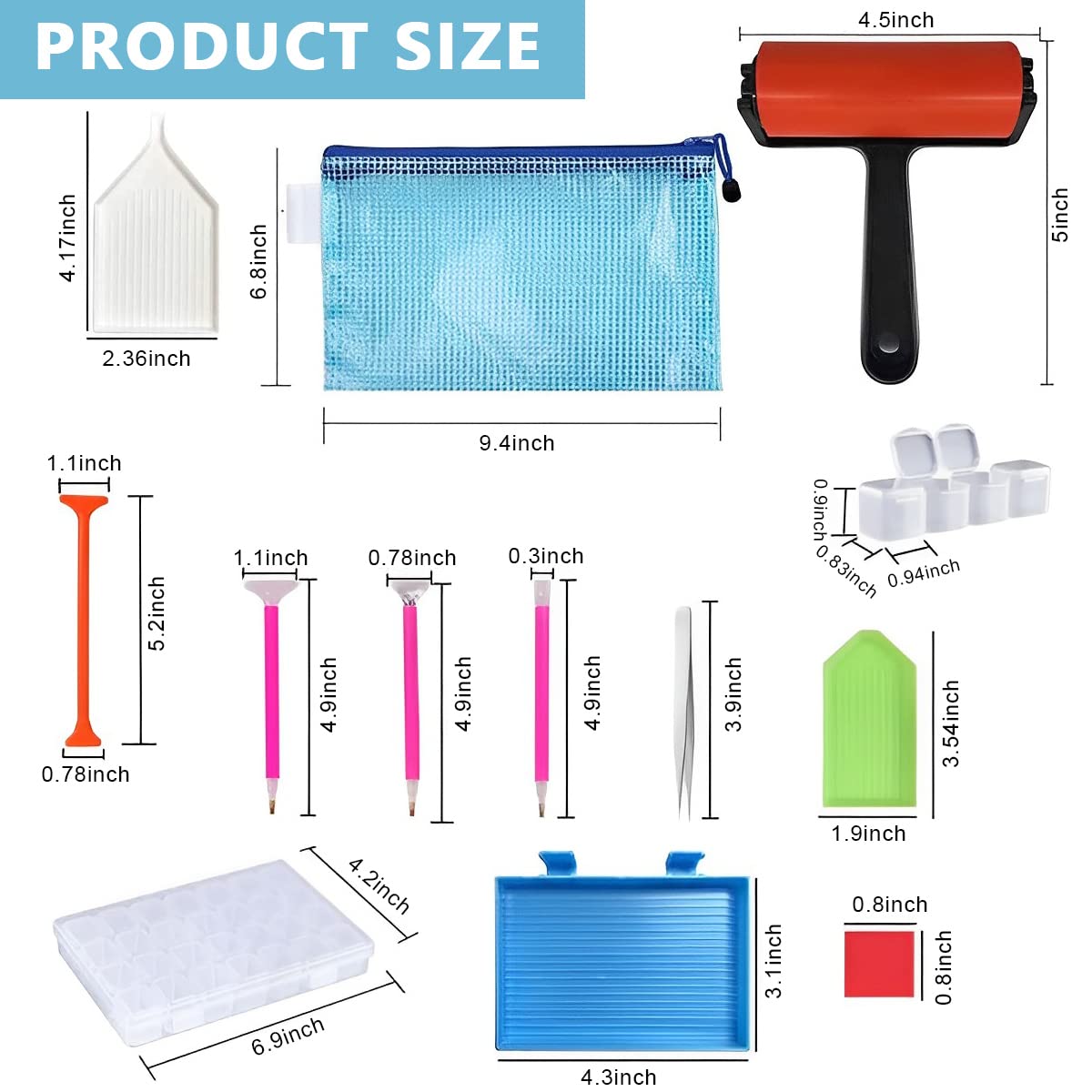 HASTHIP Diamond Painting Tools Kit for DIY Art with 22 Pieces and Dual Tip Pens | 28 Grids Organizer