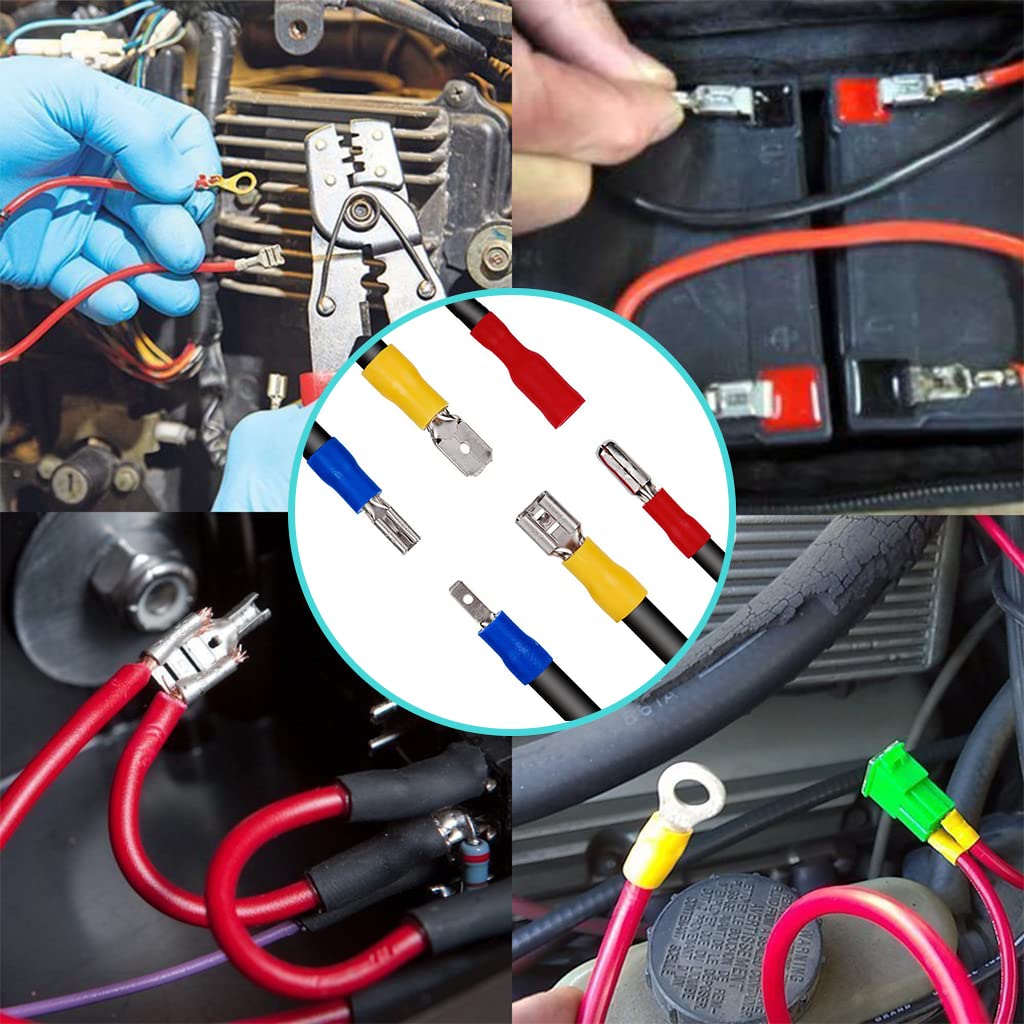 HASTHIP Wire Connector Jointer Set for Automotive and Electrical Use with 280 pcs | Tinned Brass and PVC Insulated Terminals