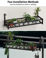 HASTHIP Pot Stand for Balcony Railing with 23.6x9.6 in Shelf and Screw Mounting | Stainless Steel Multipurpose Rack