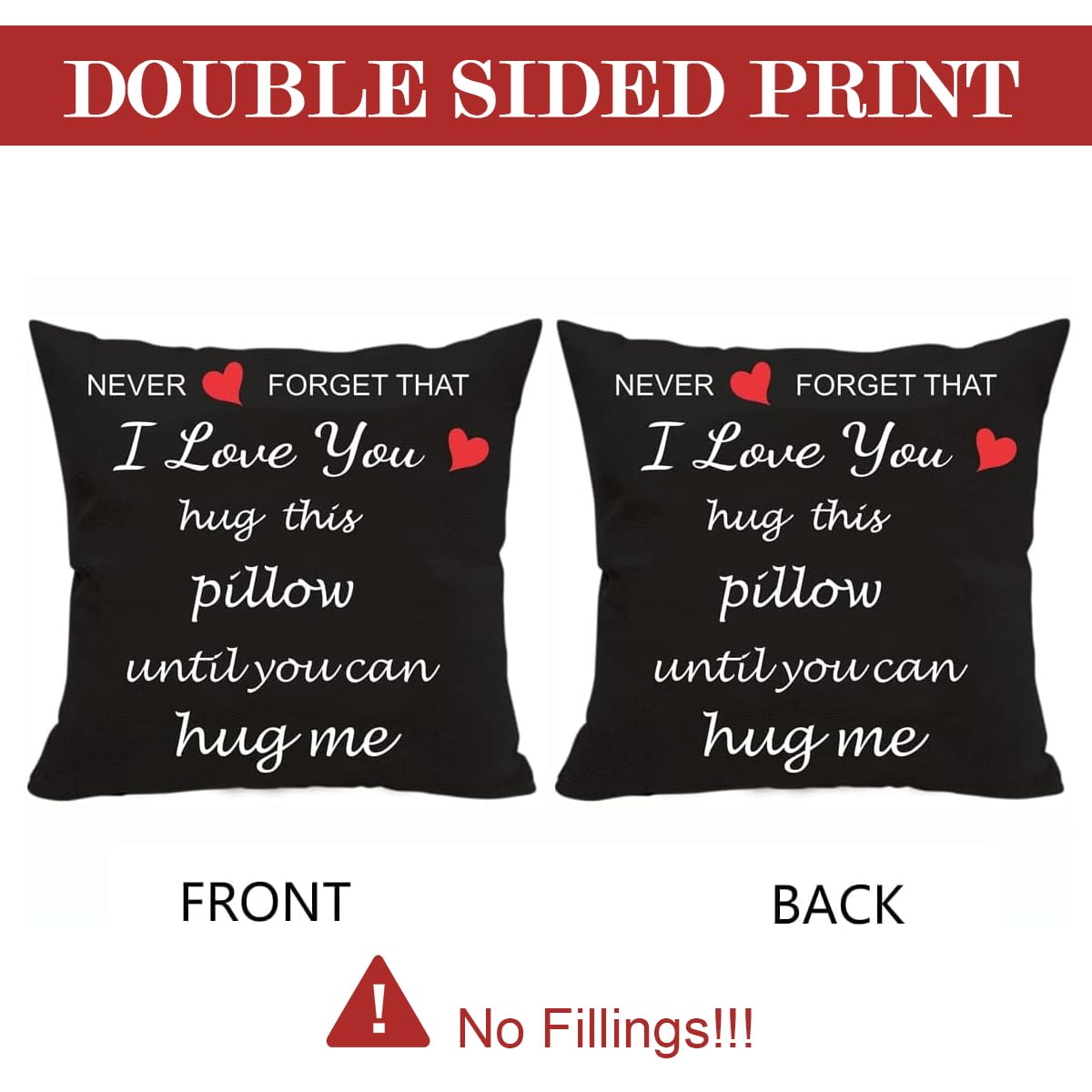 HASTHIP Valentine Pillow Cover for Girlfriend featuring 15.7x15.7 in Flax Fabric | Romantic Home Gift