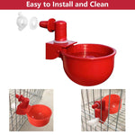 HASTHIP Chicken Feeder Cup Set for Poultry with Auto Refill Gravity System 6 pcs | Plastic Cups for Chickens and Ducks
