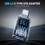 USB C to USB Adapter with Digital Display Voltage Current Power Meters, 10Gbps USB C