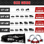 HASTHIP® 13ft -18Tons Tow Rope, Heavy Duty Towing Strap with Screw Fixed D Ring, Woven Nylon Car Toe Cable for Car