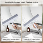 HASTHIP Squeegee Wiper Broom for Wet and Dry Floors featuring 41 in Steel Handle and Flexible Head