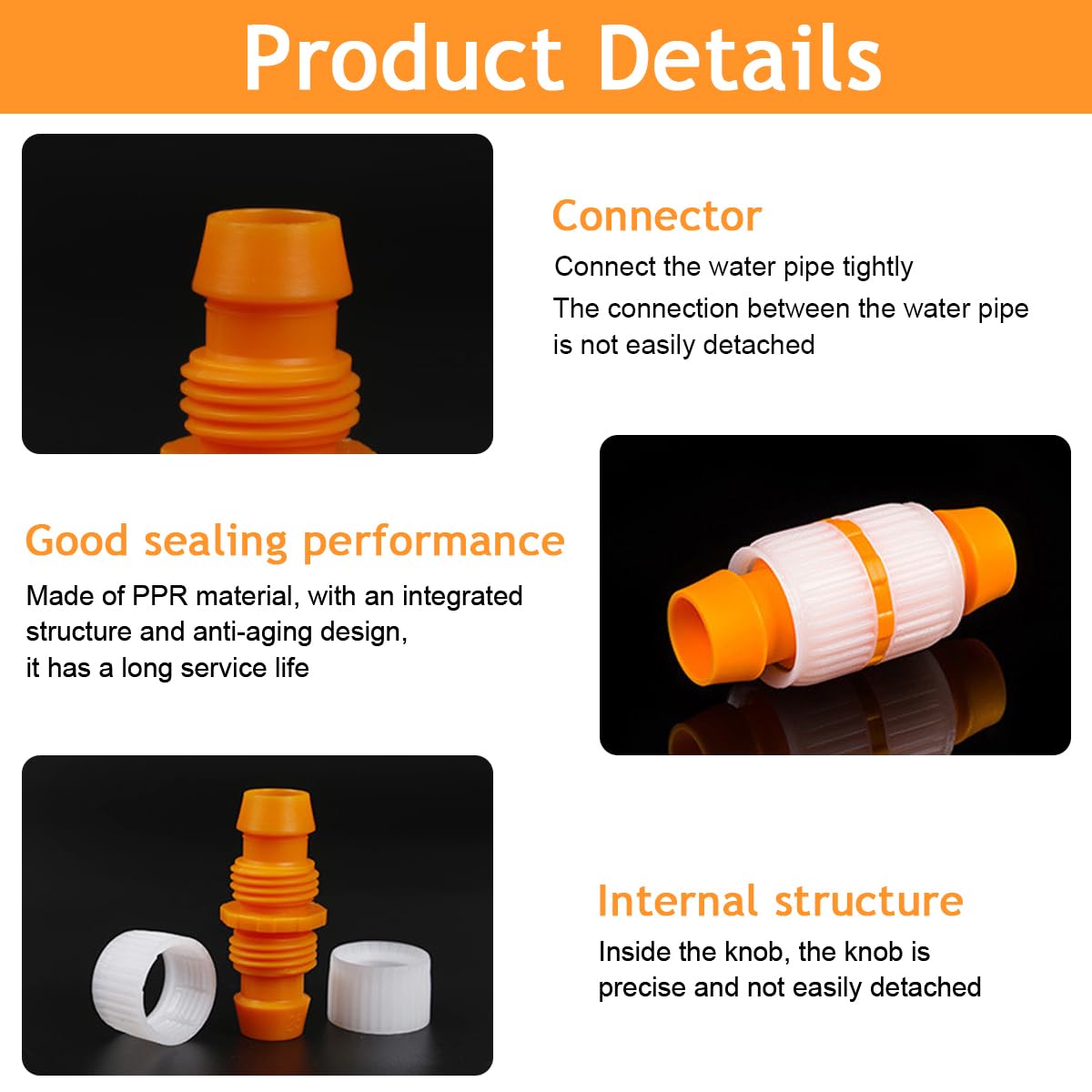 HASTHIP Garden Hose Connector for Gardening with Quick Release ABS Plastic | 1/2 Inch 3PCS
