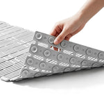 HASTHIP® Bathroom Mats, Suction Cup Shower Mat, 35.4''x 15.7'' Silicone Shower Mats for Bathroom Anti Slip, Anti-Skid Bathroom Safety Mat with Strong Grip, Quick Drain Design for Shower & Bathtub