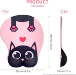 HASTHIP® Alfombrilla de Ratón Ergonómica con Reposamuñecas de Silicona,Superficie Lisa Lycra,Diseño Kawaii Rosa Antideslizante para Oficina y Gaming