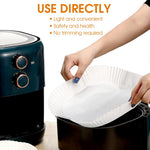 HASTHIP Air Fryer Paper Sheets for Baking and Cooking with 50pcs 6.3 in Liners | Oil Proof Parchment Paper