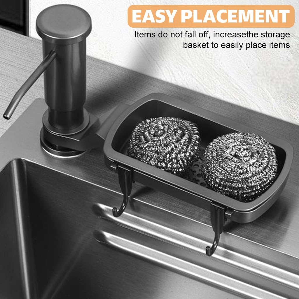 HASTHIP® Mesen Dish Soap Dispenser for Kitchen Sink Dispenser, Countertop Soap Dispenser Pump with Storage Rack 40" Extension Tube kit,