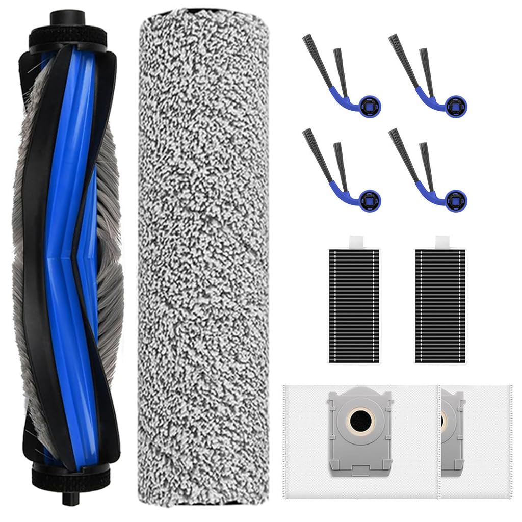 HASTHIP® Compatible with DEEBOT T80 OMNI/for Yeedi M14 Plus, 10Pcs Replacement Accessories Kit, with Main Roller Brush, Side Brushes, HEPA Filters, Dust Bags, and Microfiber Mopping Pad
