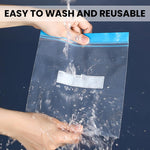 HASTHIP Reusable Zipper Bag for Food Storage with Leakproof Seal and 54pcs Multi Size LDPE Set
