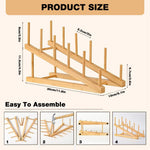 HASTHIP Plate Stands for Display with 5 Tier Stepped Design and Solid Wood Craft Show Use
