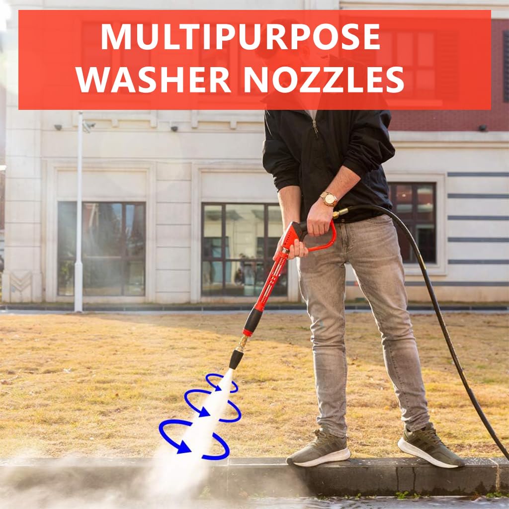 HASTHIP Pressure Washer Accessories Kit with 1/4 Inch Quick Connect & 8PCS Nozzles | Copper Construction for Versatile Cleaning