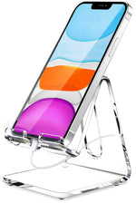 HASTHIP® Soporte para Teléfono Móvil Transparente, Portátil y Ajustable, Base Antideslizante para Escritorio, Oficina, Hogar y Viajes, Compatible con la Mayoría de Smartphones