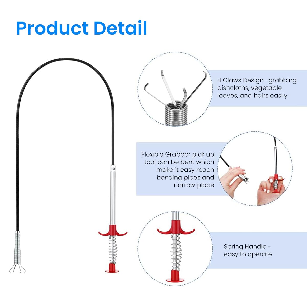 HASTHIP Magnetic Pick Up Tools Set for Automotive and Home Use with 30.7 in Telescopic Reach | Includes Inspection Mirror and Flexible Grabber
