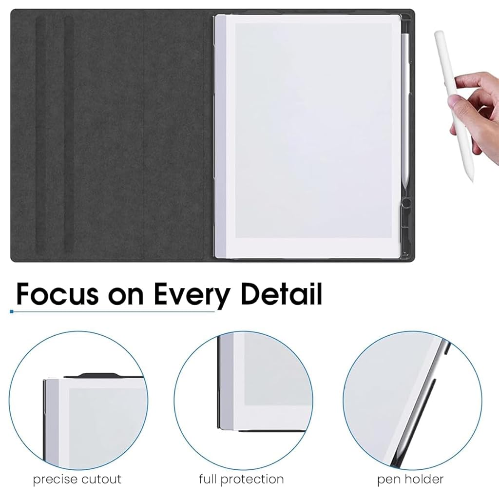 HASTHIP® Adjustable Viewing Angles & Pen Holder Design for ReMarkable 2 – Premium 10.3" Tablet Protective Case, Tailored Fit, Easy Charging, Anti-Scratch, Water-Resistant, Slim & Lightweight, Black