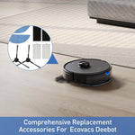 HASTHIP® 6Pcs Replenishment Kit for Ecovacs Deebot Y1/Y1 Pro Robot Vacuum, Ecovacs Deebot Y1/ Y1 Pro Accessories Replacement Parts (2 Side Spinning Brushes, 2 Filters and 2 mops Cloth) Cleaning Tool