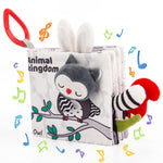 HASTHIP® Libros de Tela para Bebés 0-12 Meses,Juguetes Sensoriales de Bebé Forest con Animales 3D,Libro Suave Impermeable Alto Contraste para Estimulación Temprana y Aprendizaje Táctil