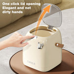 HASTHIP Desk Waste Bin for Office and Dorm featuring Lid and Handle 2L ABS PET | Easy Cleaning
