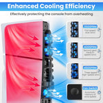 HASTHIP® Ventilador LED para PS5 Slim,Enfriador Silencioso con Memoria,Accesorio con 3 Ventiladores y Puerto USB 3.0 Compatible Consola Digital y de Disco Sistema de Refrigeración