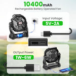 HASTHIP 3-in-1 Camping USB Fan with LED Light