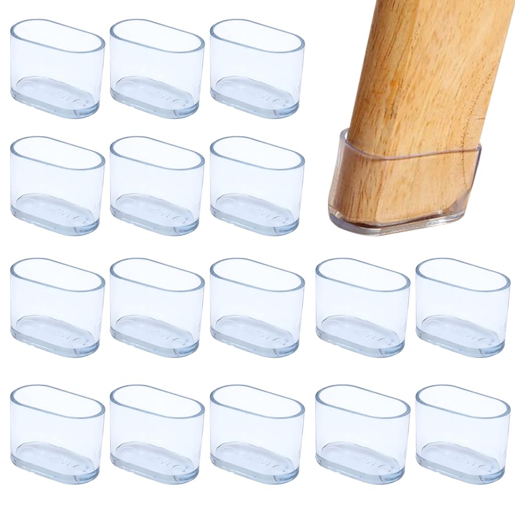 HASTHIP Chair Leg Floor Protectors for Hardwood and Tile Floors 16pcs 15x30mm PVC Sleeves