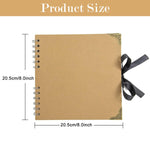 HASTHIP Scrapbook Album for DIY Memories with 60 Blank 8x8 Pages and Ribbon Tie Closure | Brown Keepsake Gift