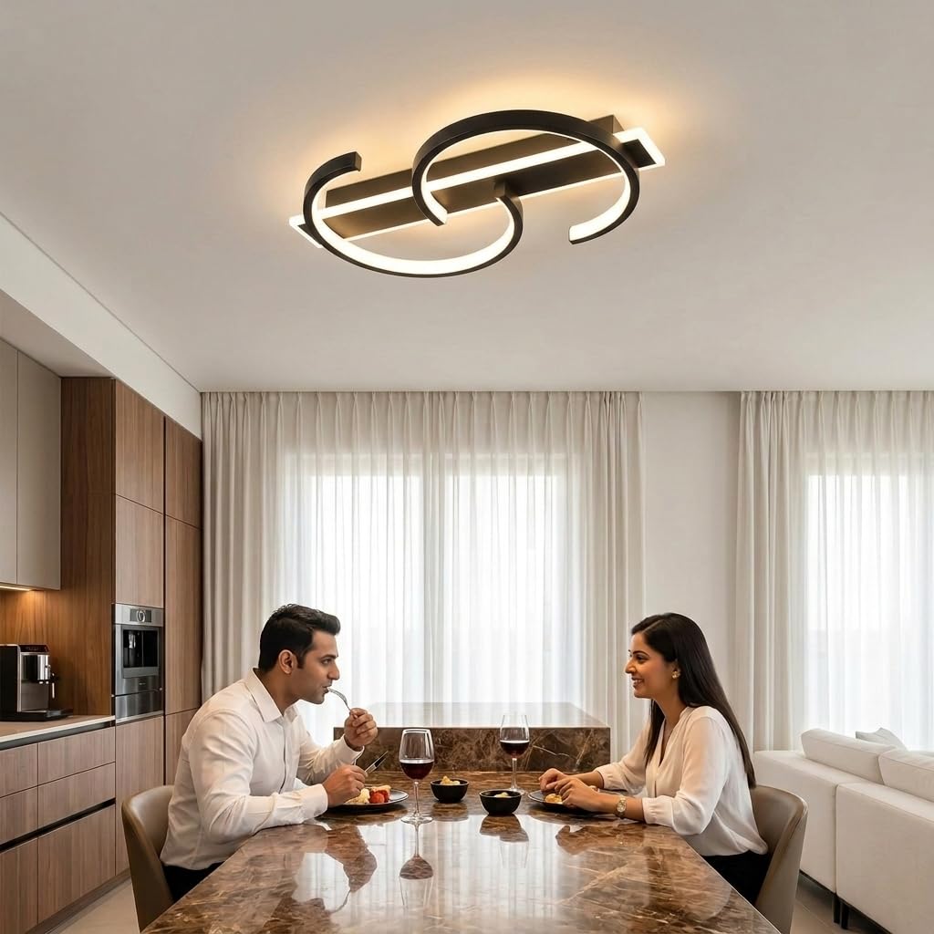 HASTHIP Modern LED Ceiling Light with Remote Control & Dimmable Design