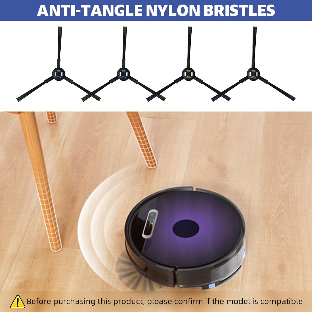 HASTHIP® Side Brushes for ILIFE Robot Vacuum Cleaner Anti-Tangle Nylon Bristles Universal Spare Side Brushes Replacements Side Brushes for V3s Max/A7/A9/A9s/A80Plus/A10s/L100/B5max/X787/X800.