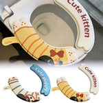 HASTHIP® 2 Pairs Toilet Seat Cushion Cover Soft EVA Waterproof Adhesive Padded Seat Warmer with Lifting Handle, All Season Use Cute Cartoon Seat Cover for U Shape and V Shape Toilet Seats, 36x8cm