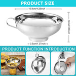 HASTHIP Canning Funnel for Kitchen Use with Ergonomic Handle and 4.3×1.4 in Design | 304 Stainless Steel 2 PCS Set