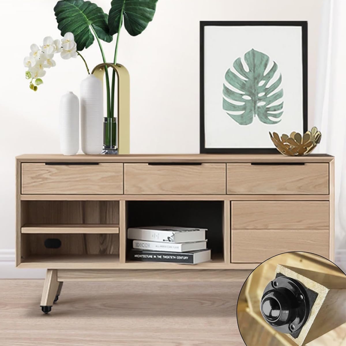 HASTHIP Caster Wheel Set for Small Appliance DIY Modification with 360 Swivel | 8PCS 200Kg Loading Capacity