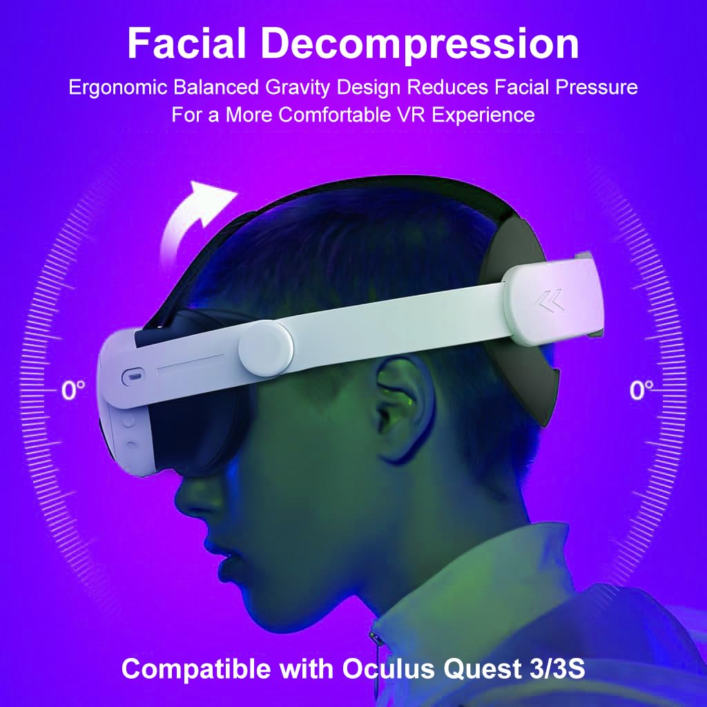 HASTHIP® Correa Elite Ajustable para Meta Quest 3/3S, Reemplazo Ligero y Ergonómico de Alta Durabilidad, Accesorio de Realidad Virtual Compatible (No Incluye Casco VR)