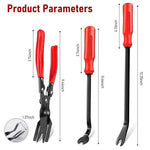 HASTHIP® Juego de 3 Herramientas de Extracción Molduras Coche,Alicates para Clips,Herramientas Palanca y Desmontaje Paneles Kit Reparación Interior Automóviles con Bolsa