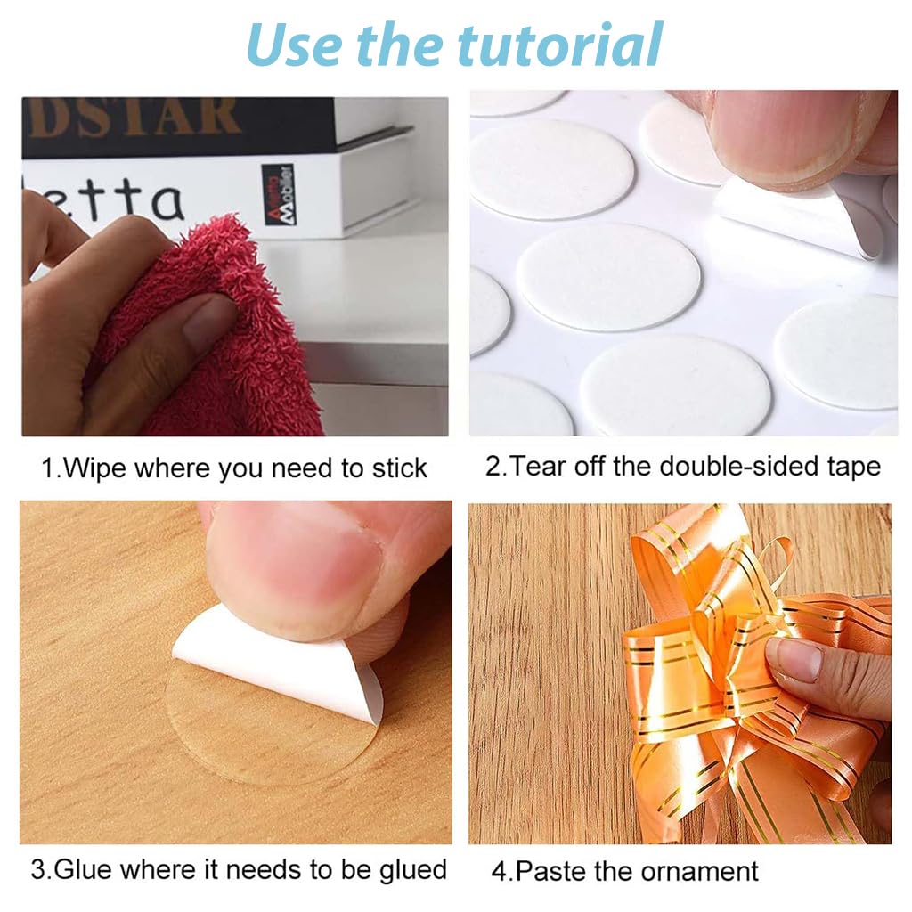 HASTHIP® 210 Pieces Round Transparent Double-Sided Tape Double Sided Adhesive Dots Removable Adhesive Sticker Traceless Multipurpose Tape for Party Decorations