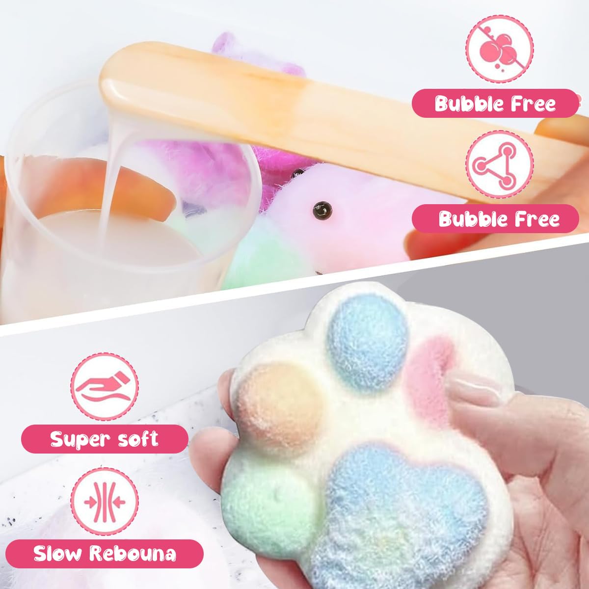 HASTHIP DIY Squishy Making Kit with 6 Silicone Molds for Kids and Adults | Fun Gift Activity