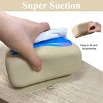 HASTHIP Silicone Suction Cup Tissue Box for Bathroom and Office featuring 160×105×65mm Secure Base | Space-Saving Under Desk Storage