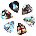 HASTHIP Guitar Picks 10 Pack for Acoustic and Electric Guitar with 0.71mm PVC Design | Artistic Printed Plectrums