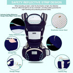 HASTHIP® 6-in-1 Baby Carrier with Lumbar Support 360 All-Position Baby Wrap Carrier Front and Back