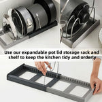 HASTHIP Pot Lid Holder for Kitchen Organization with 7 Slot Steel Wire Racks | Countertop Organizer