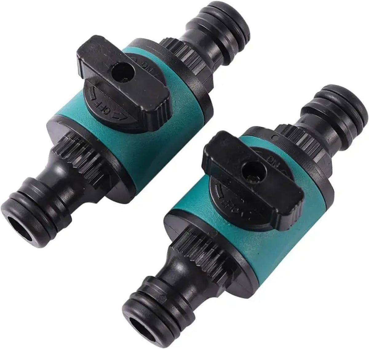 HASTHIP® 2 Pack Garden Hose Shut Off Valve Connectors Anti-Leak Water Pipe Joint Adapters for Irrigation System, Sprayers, and Lawn Sprinklers - Green