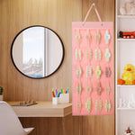 HASTHIP Hair Claw Clip Holder for Wall and Door with 20 Felt Belts 35×80cm | Organizer for Women