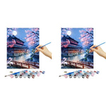 HASTHIP Paint by Number Kit for Adults with Brushes and Acrylic Paint 40 x 50cm 2 PCS | DIY Canvas Landscape Wall Art